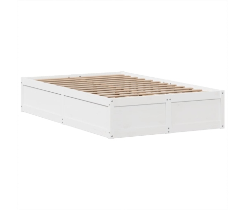 Estructura de cama sin colchón madera maciza blanca 120x190 cm