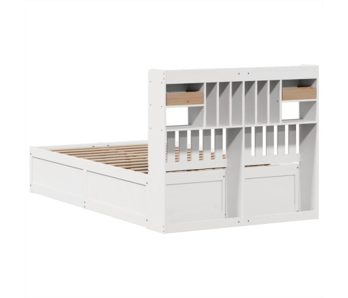 Estructura de cama sin colchón madera maciza blanca 120x190 cm