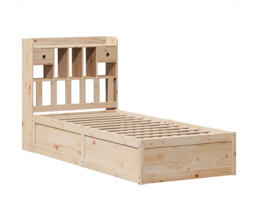 Estructura de cama sin colchón madera maciza de pino 90x190 cm