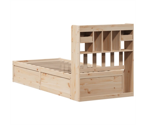 Estructura de cama sin colchón madera maciza de pino 90x190 cm