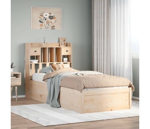 Estructura de cama sin colchón madera maciza de pino 90x190 cm