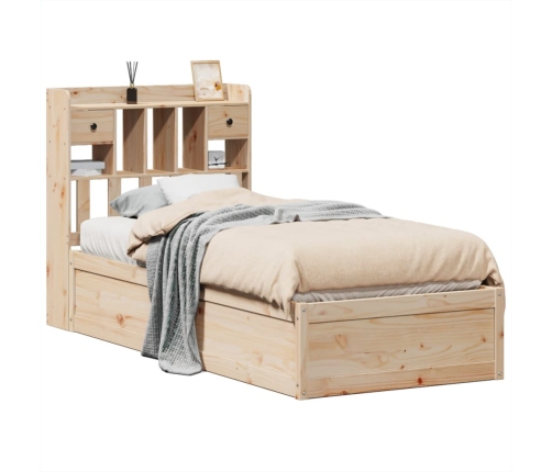 Estructura de cama sin colchón madera maciza pino 75x190 cm