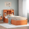 Estructura de cama sin colchón madera maciza marrón 75x190 cm