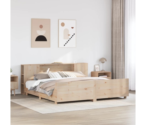 Estructura de cama sin colchón madera maciza de pino 180x200 cm