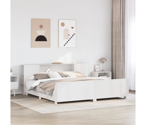 Cama sin colchón madera maciza de pino blanca 180x200 cm