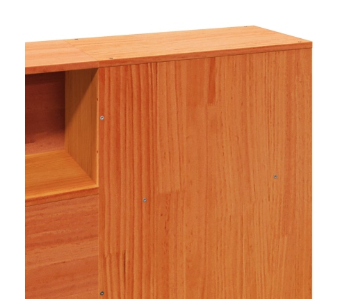 Cama sin colchón madera maciza de pino marrón cera 180x200 cm