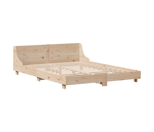 Estructura de cama sin colchón madera maciza de pino 160x200 cm