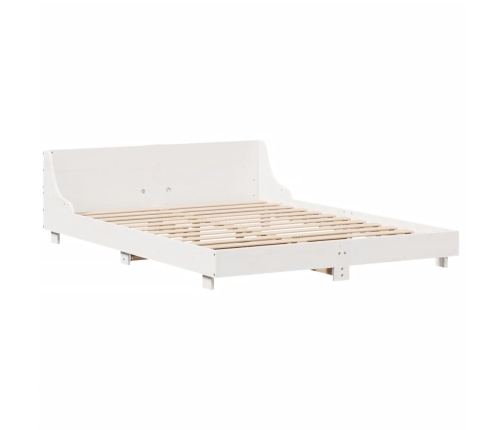 Estructura de cama sin colchón madera maciza de pino 160x200 cm