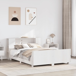 Estructura de cama sin colchón madera de pino blanca 120x200 cm