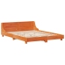 Cama sin colchón madera maciza de pino marrón cera 120x200 cm