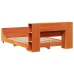 Cama sin colchón madera maciza de pino marrón cera 120x200 cm