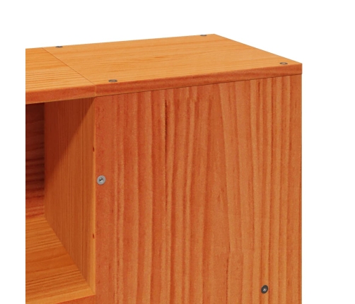 Cama sin colchón madera maciza de pino marrón cera 120x200 cm