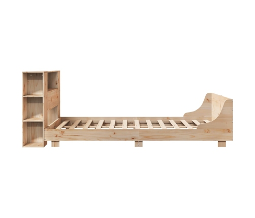 Estructura de cama sin colchón madera maciza de pino 140x190 cm