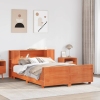 Estructura de cama sin colchón madera maciza marrón 135x190 cm