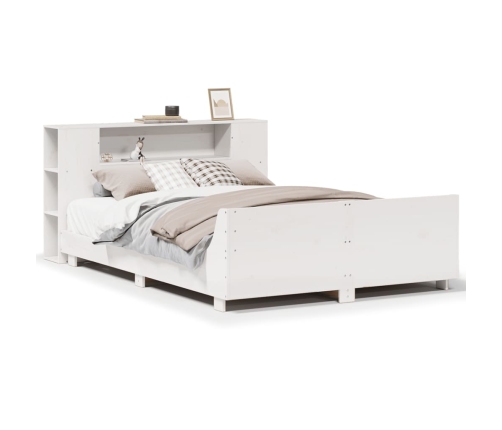 Estructura de cama sin colchón madera maciza blanca 120x190 cm