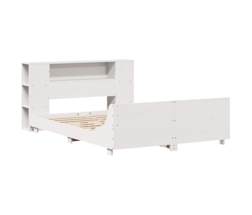 Estructura de cama sin colchón madera maciza blanca 120x190 cm