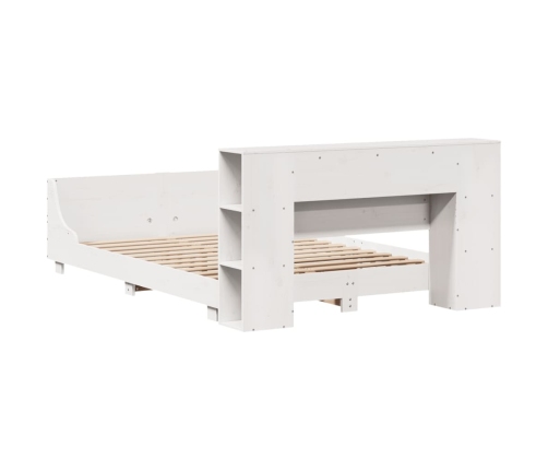 Estructura de cama sin colchón madera maciza blanca 120x190 cm