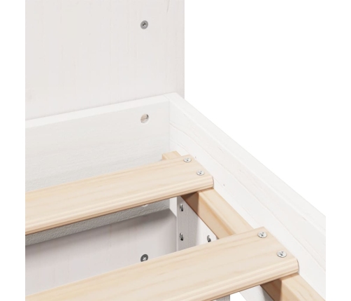 Estructura de cama sin colchón madera maciza blanca 120x190 cm