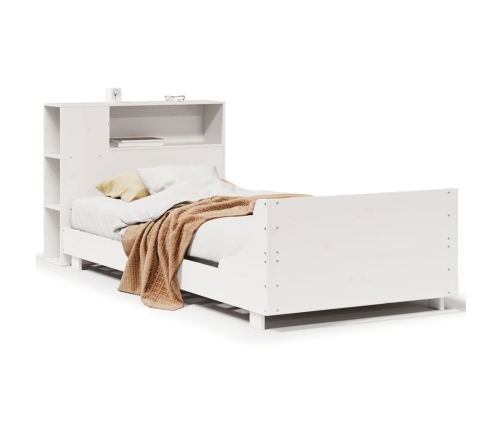 Estructura de cama sin colchón madera de pino blanca 90x200 cm