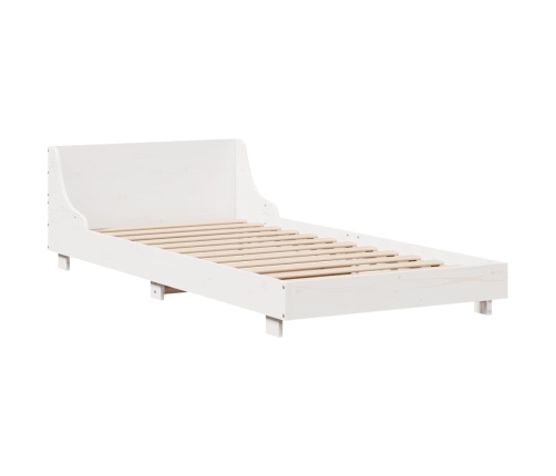 Estructura de cama sin colchón madera de pino blanca 90x200 cm