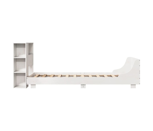 Estructura de cama sin colchón madera de pino blanca 90x200 cm