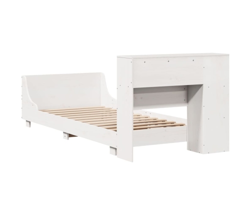Estructura de cama sin colchón madera de pino blanca 90x200 cm