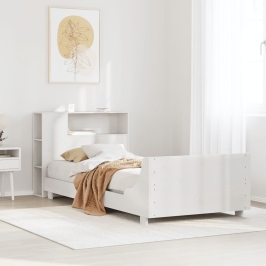 Estructura de cama sin colchón madera de pino blanca 90x200 cm