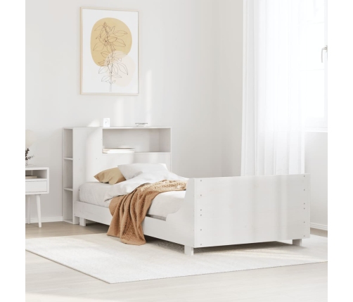 Estructura de cama sin colchón madera de pino blanca 90x200 cm