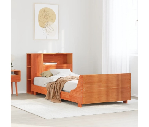 Estructura de cama sin colchón madera de pino marrón 90x200 cm