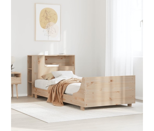 Estructura de cama sin colchón madera maciza de pino 90x190 cm