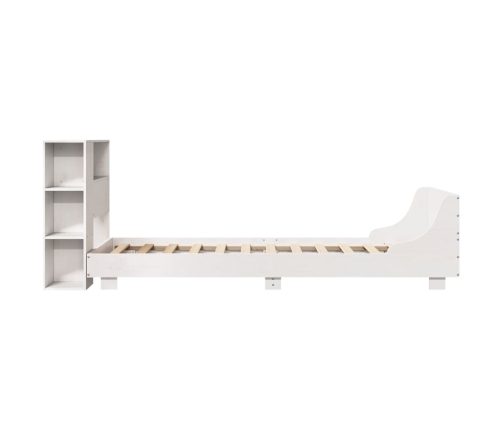 Estructura de cama sin colchón madera maciza blanca 90x190 cm