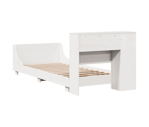 Estructura de cama sin colchón madera maciza blanca 90x190 cm