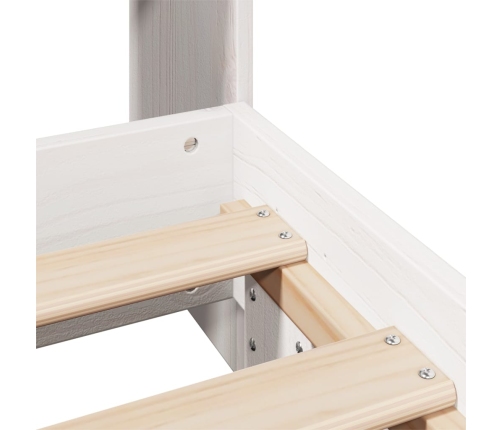 Estructura de cama sin colchón madera maciza blanca 90x190 cm