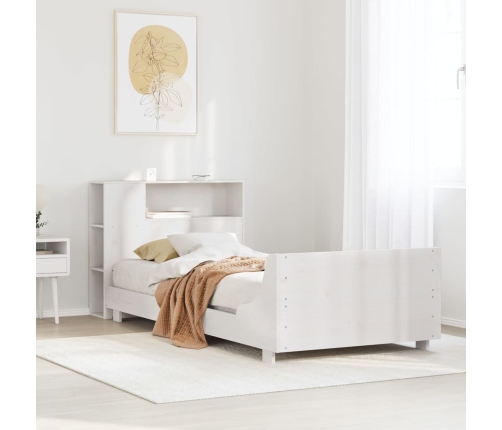 Estructura de cama sin colchón madera maciza blanca 90x190 cm