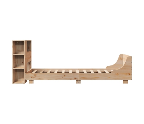 Estructura de cama sin colchón madera maciza pino 75x190 cm
