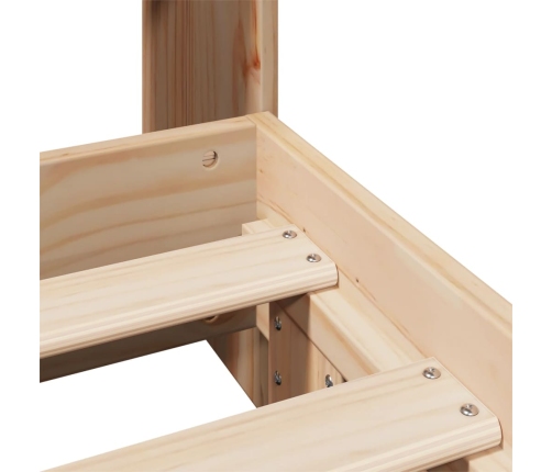 Estructura de cama sin colchón madera maciza pino 75x190 cm