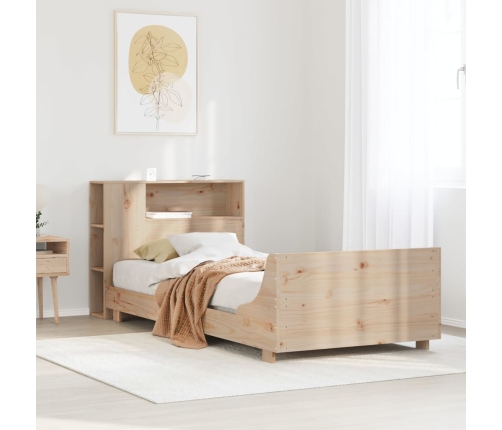 Estructura de cama sin colchón madera maciza pino 75x190 cm