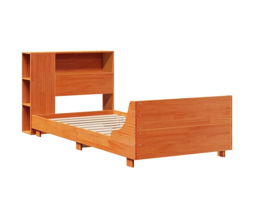 Estructura de cama sin colchón madera maciza marrón 75x190 cm