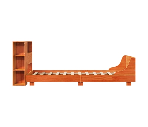 Estructura de cama sin colchón madera maciza marrón 75x190 cm