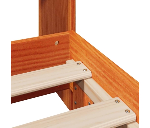 Estructura de cama sin colchón madera maciza marrón 75x190 cm