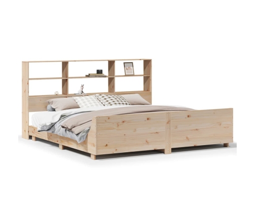 Estructura de cama sin colchón madera maciza de pino 200x200 cm