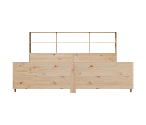 Estructura de cama sin colchón madera maciza de pino 200x200 cm