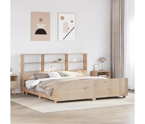 Estructura de cama sin colchón madera maciza de pino 180x200 cm