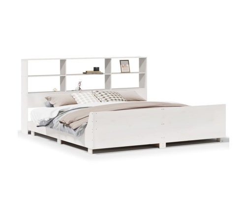 Cama sin colchón madera maciza de pino blanca 180x200 cm