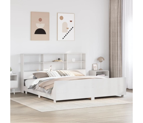 Cama sin colchón madera maciza de pino blanca 180x200 cm