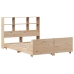 Estructura de cama sin colchón madera maciza de pino 160x200 cm