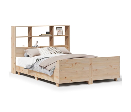 Estructura de cama sin colchón madera de pino blanca 140x200 cm