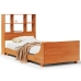 Cama sin colchón madera maciza de pino marrón cera 100x200 cm