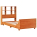 Cama sin colchón madera maciza de pino marrón cera 100x200 cm