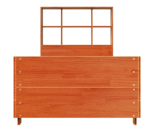 Cama sin colchón madera maciza de pino marrón cera 100x200 cm